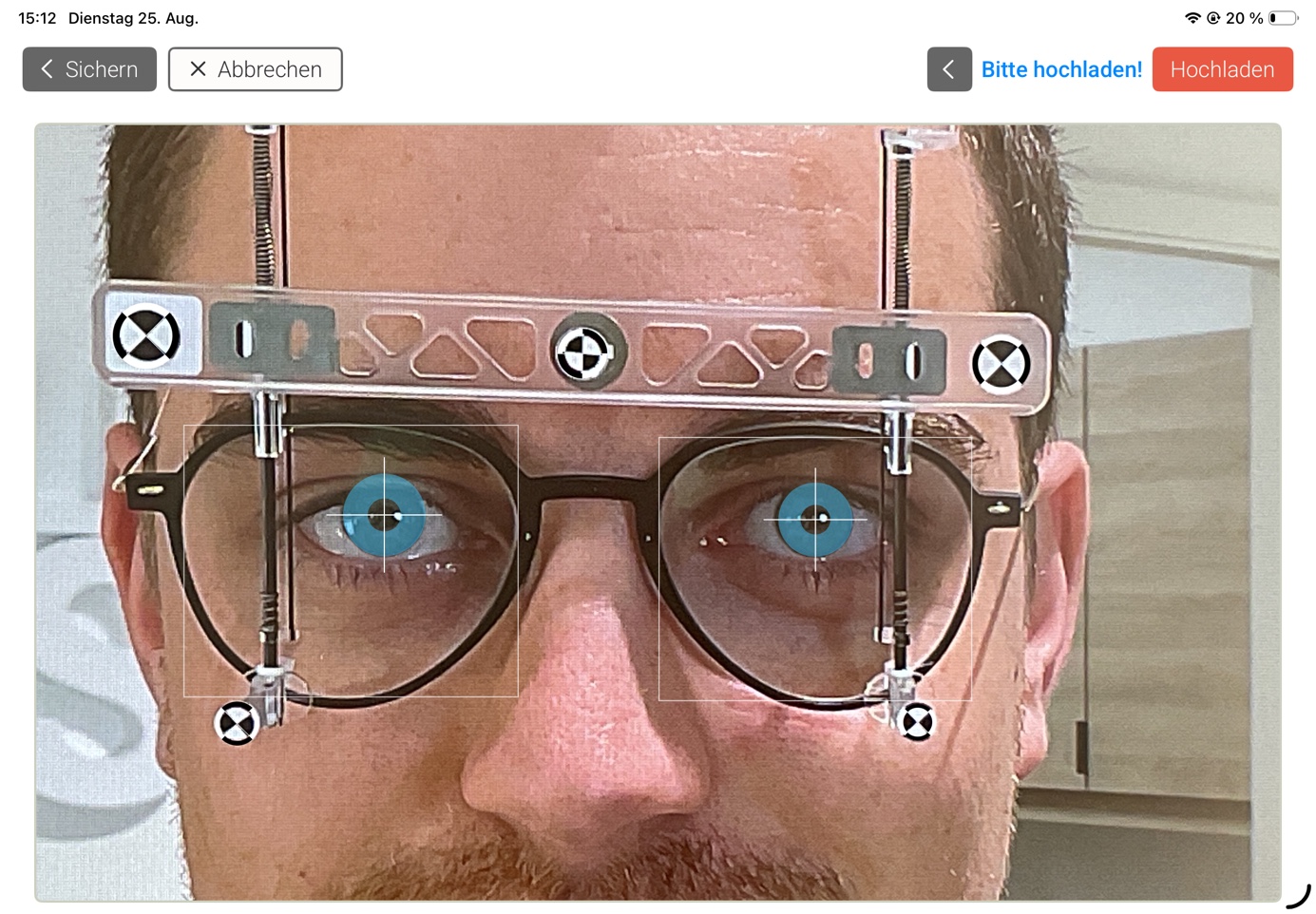 Frontaleditor zum Bestimmen des Kastenmaßes