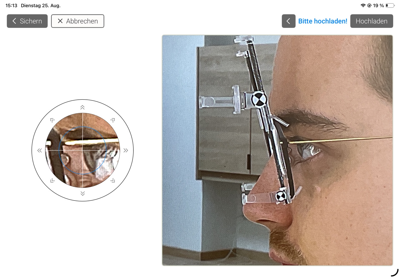 Abschlussübersicht der Seitenaufnahme vor dem Upload