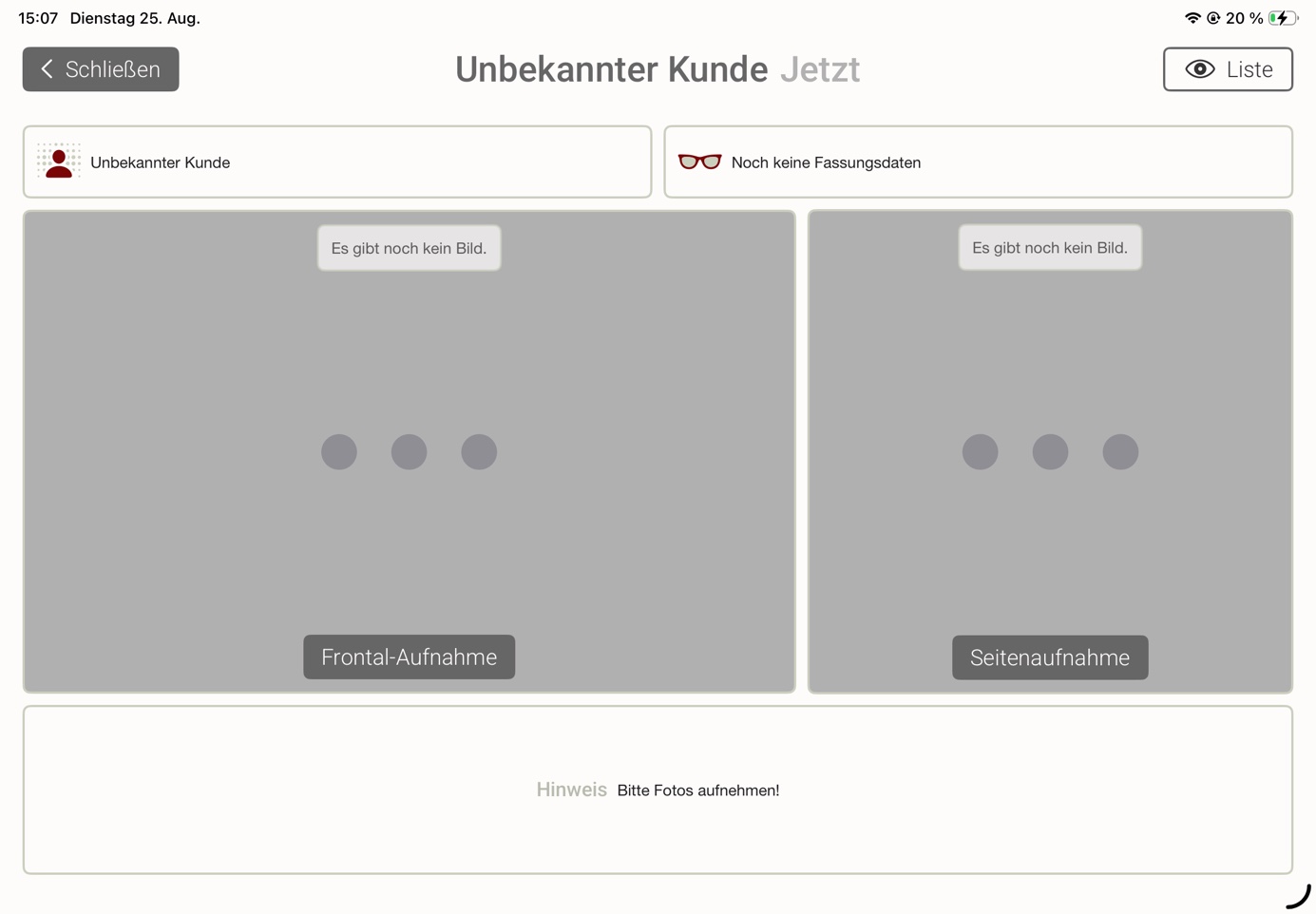 Leerer Vorgang mit vier Arbeitsschritten